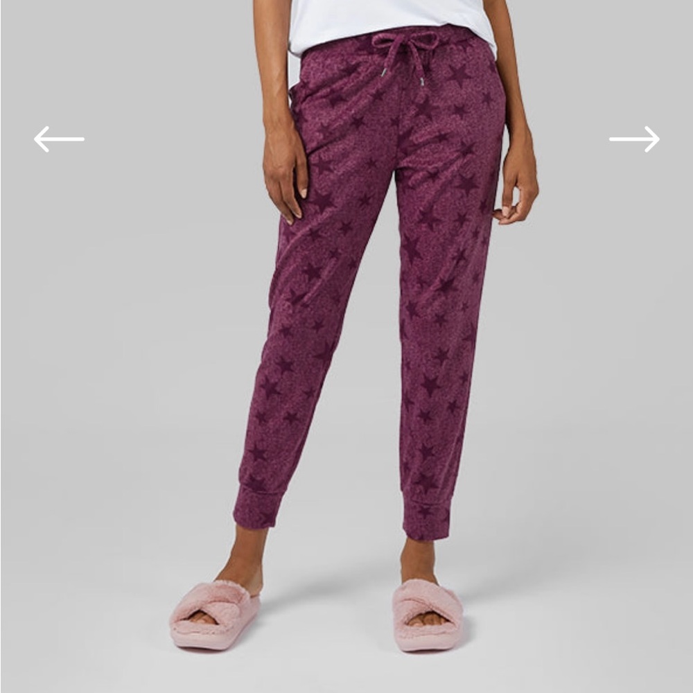 32 Degrees Fleece Sleep Jogger XS Tulipwood Star Heather